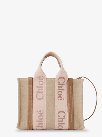 CHLOE' - Woody linen canvas and leather crossbody bag woody-linen-canvas-and-leather-crossbody-bag