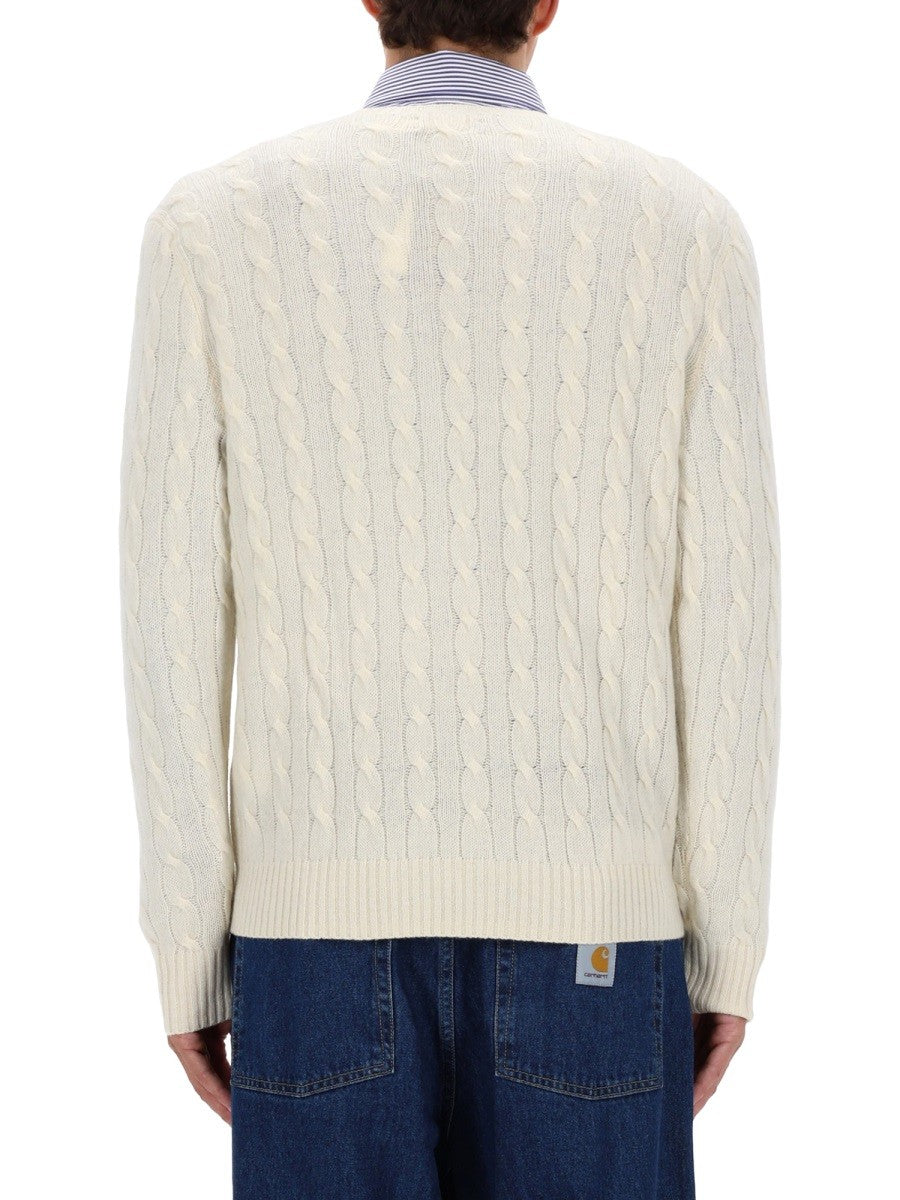 WOOL AND CASHMERE CABLE KNIT SWEATER