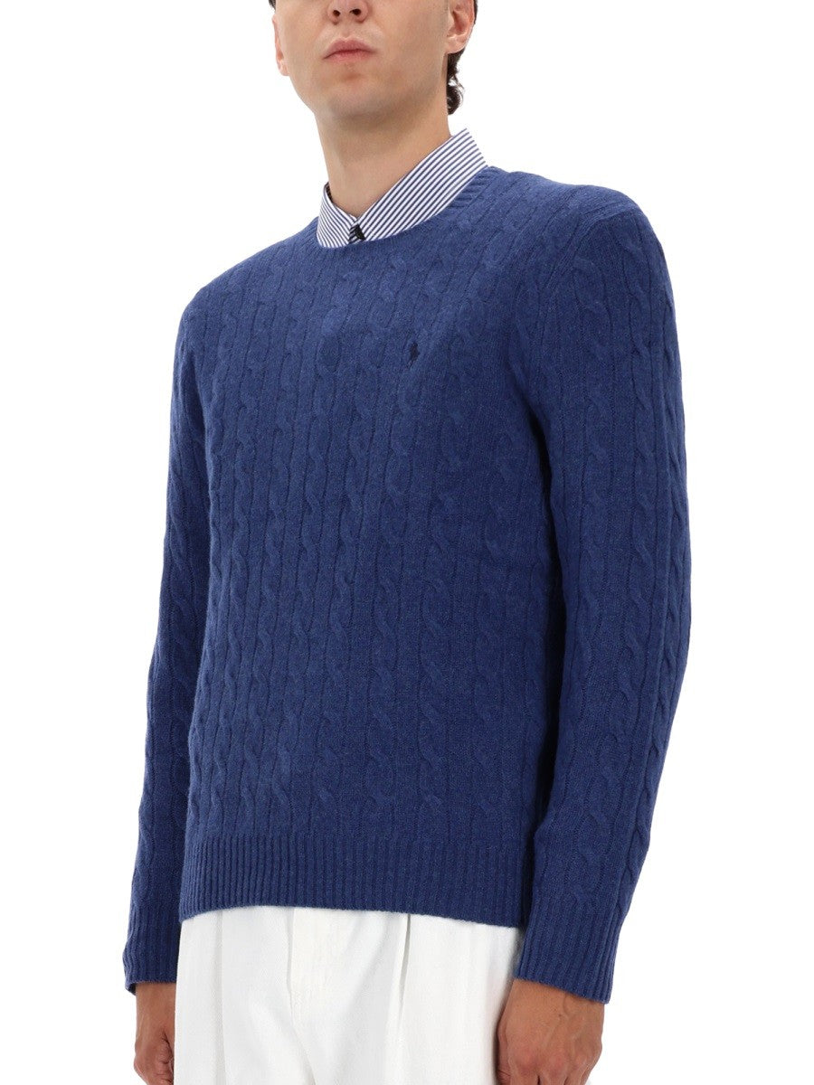 WOOL AND CASHMERE CABLE KNIT SWEATER