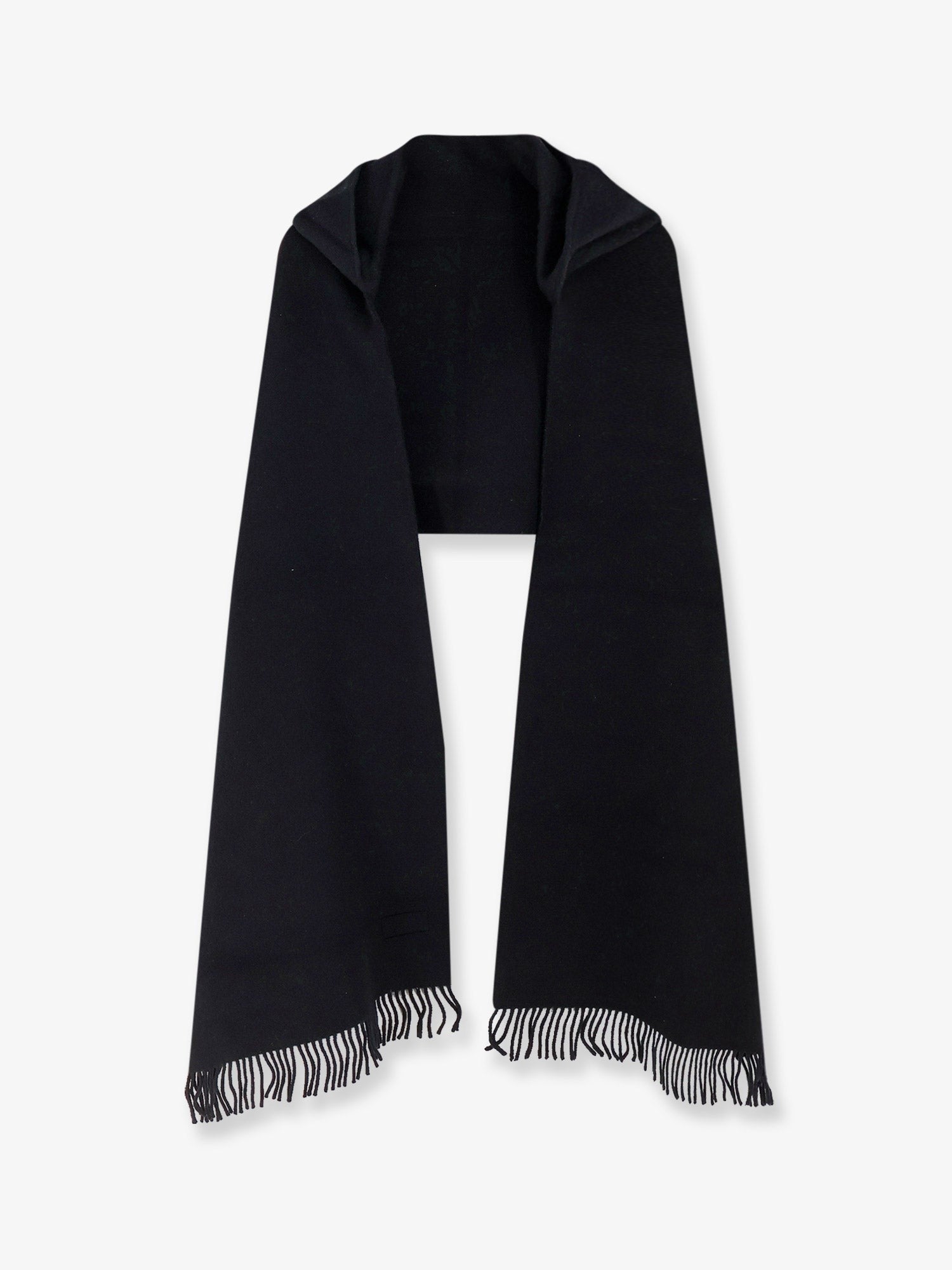 Wool and cashmere scarf with hood
