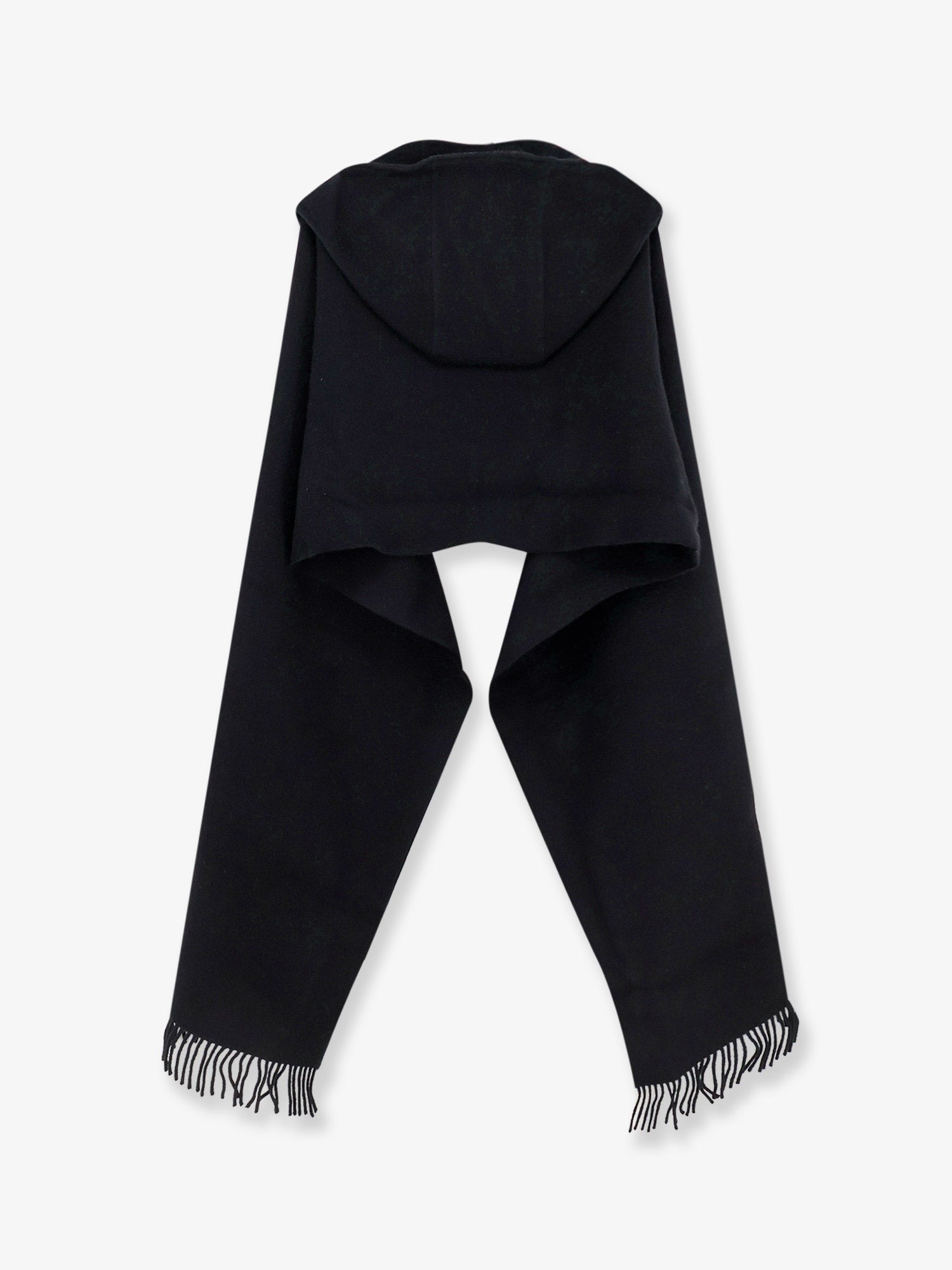 Wool and cashmere scarf with hood