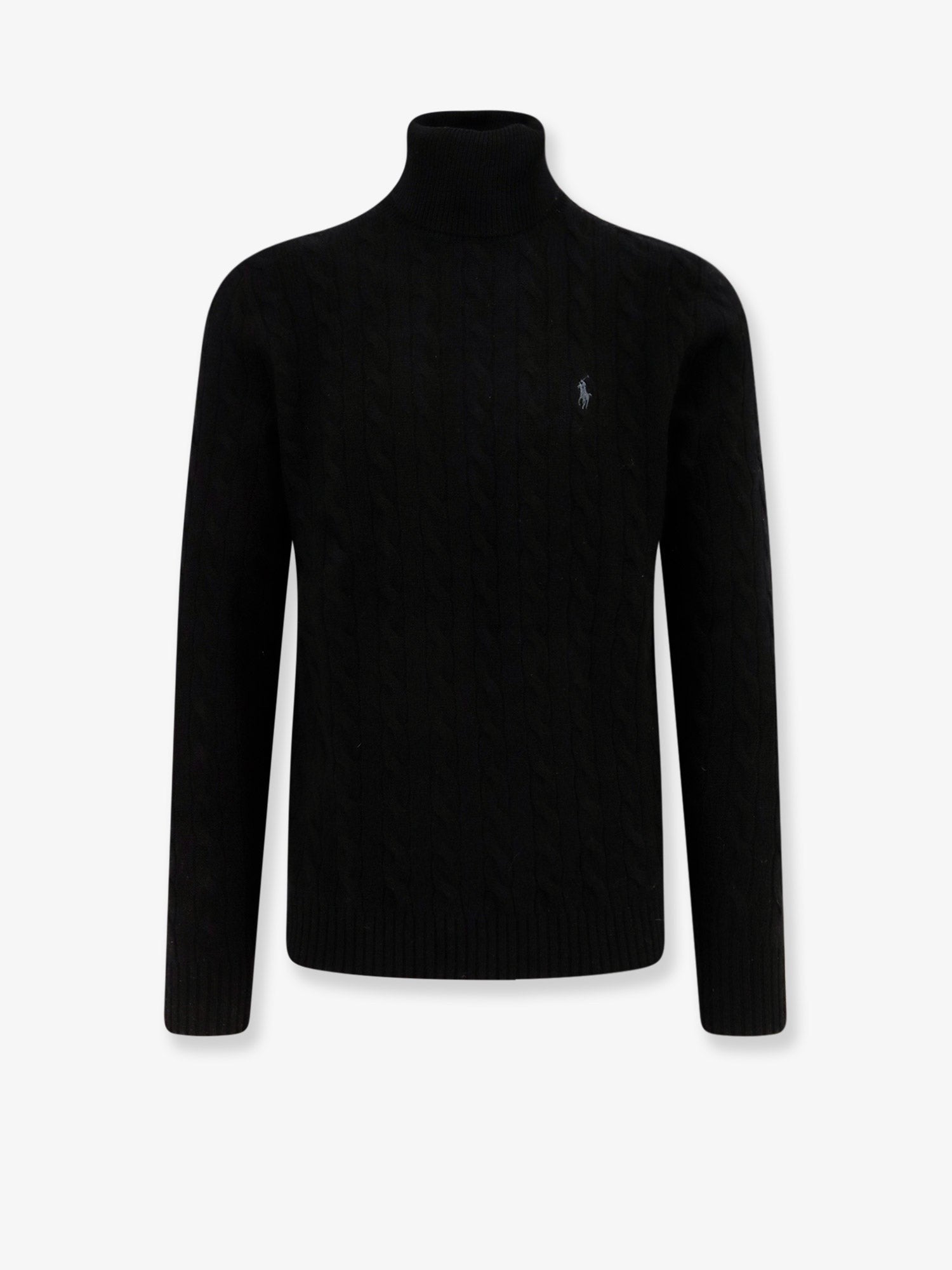 Wool and cashmere sweater with frontal logo