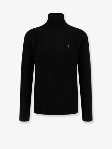 Wool and cashmere sweater with frontal logo