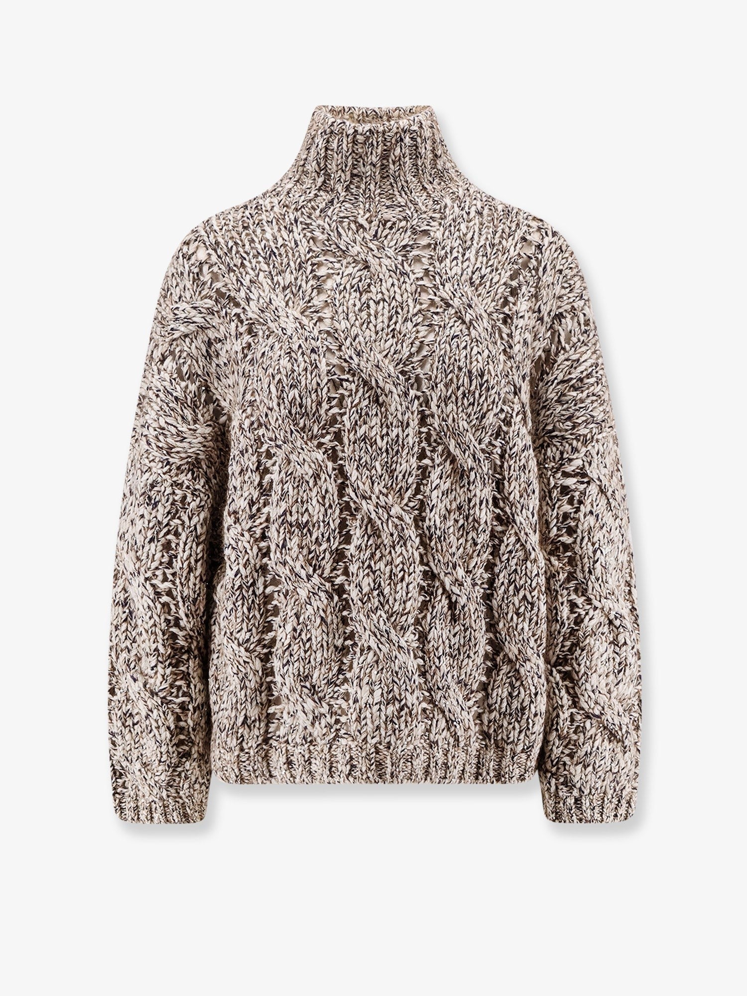 Wool and cashmere turtleneck sweater with sequins