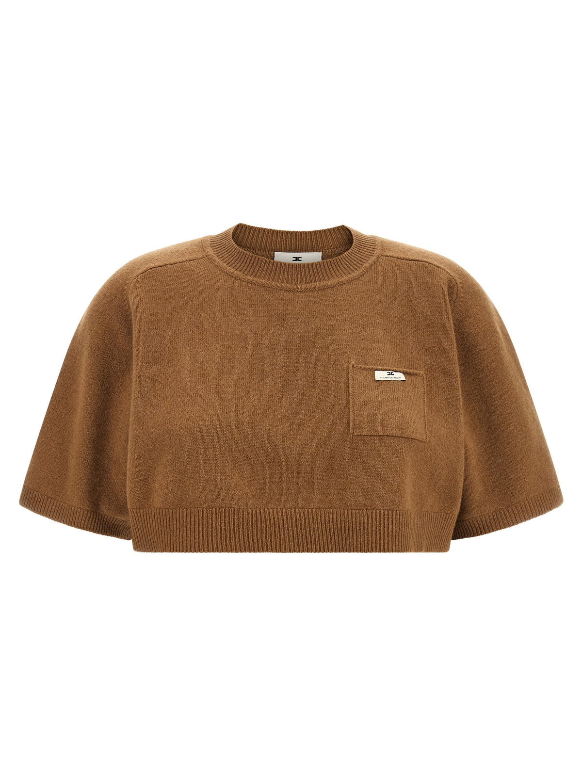 Elisabetta Franchi - Wool and cashmere top Brown