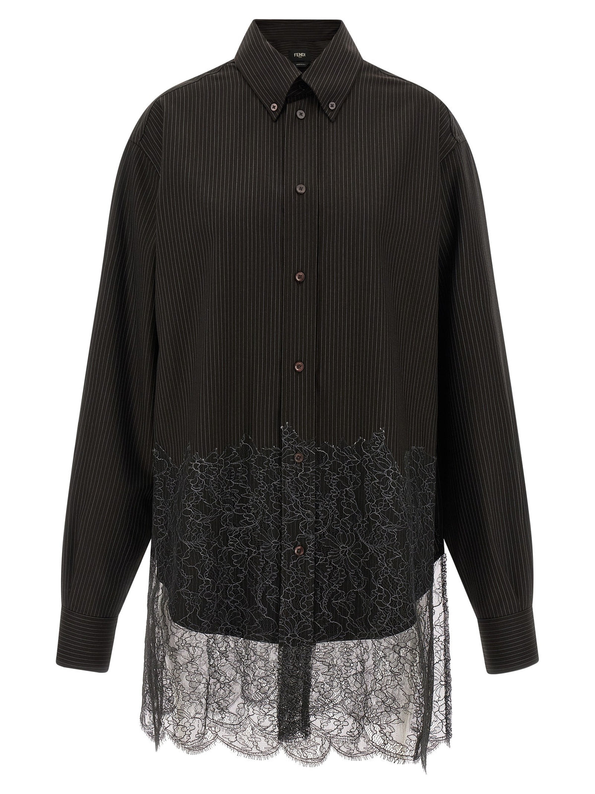 Fendi - Wool and lace shirt