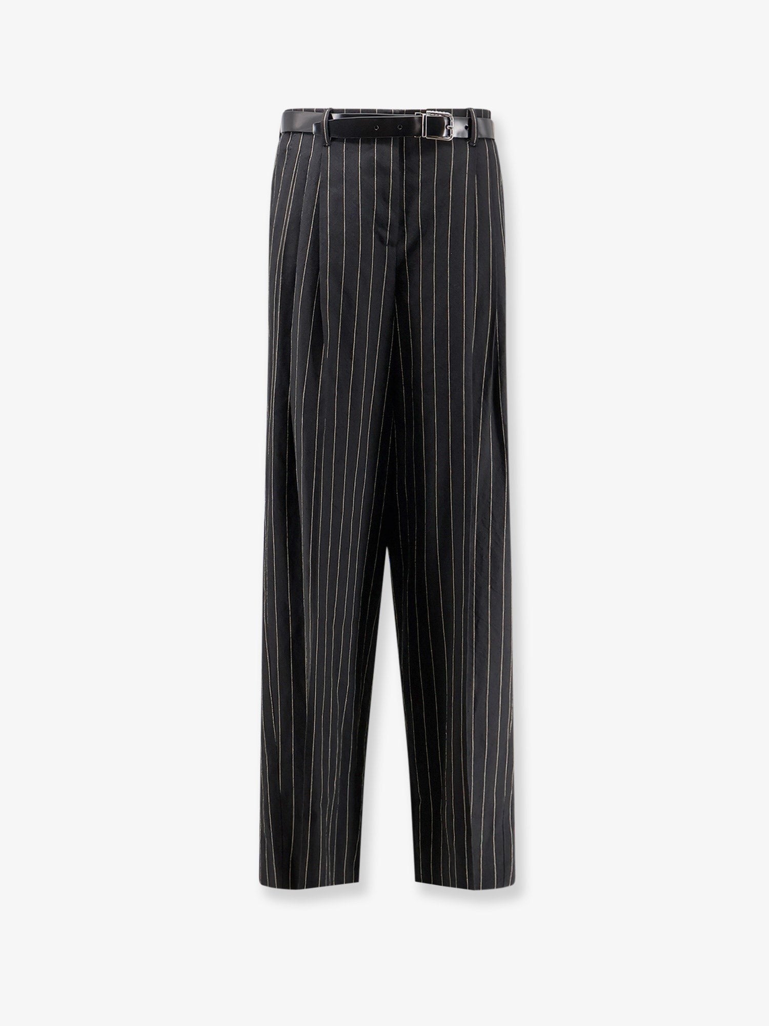 Dolce & Gabbana Wool and linen blend trousers with pinstripe pattern