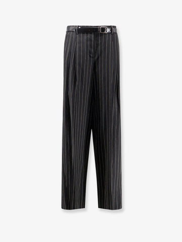 Dolce & Gabbana Wool and linen blend trousers with pinstripe pattern
