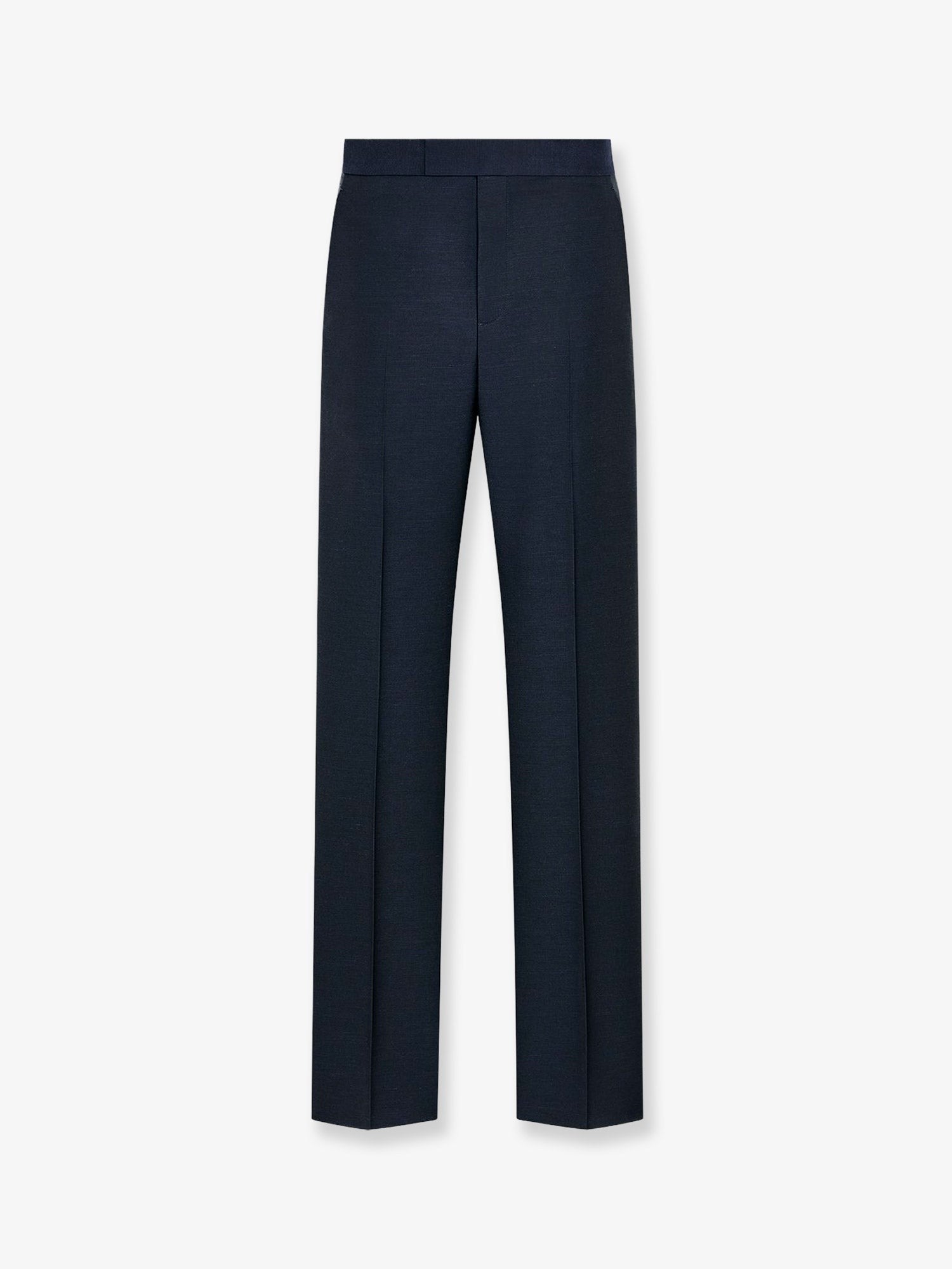 Wool and mohair trousers with satin details