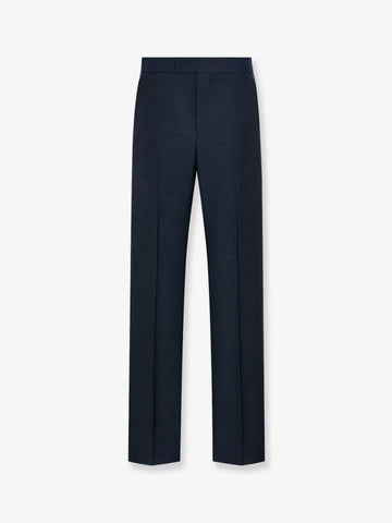 Wool and mohair trousers with satin details