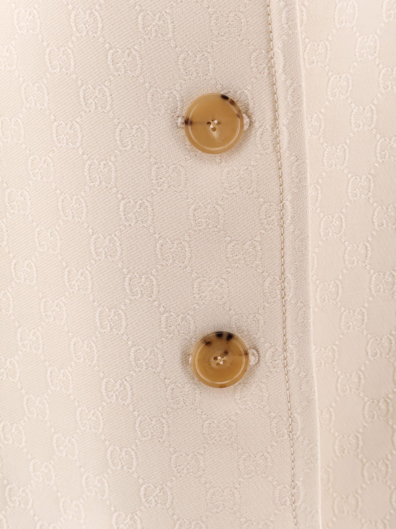 Wool and silk crepe coat with all-over GG motif