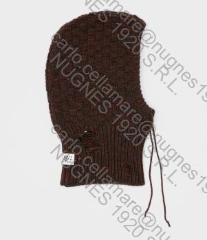 Wool blend balaclava with distressed effect