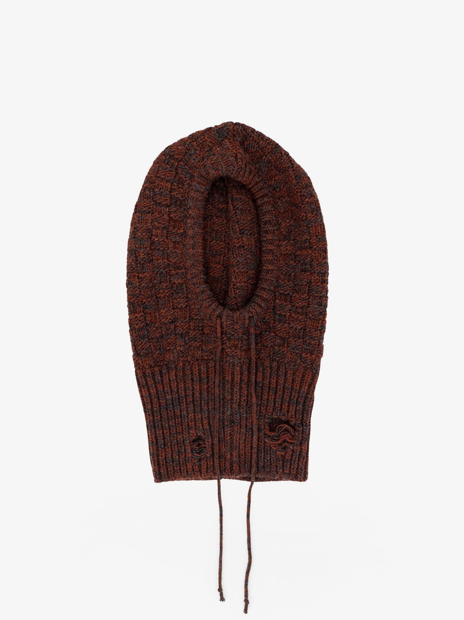 Wool blend balaclava with distressed effect