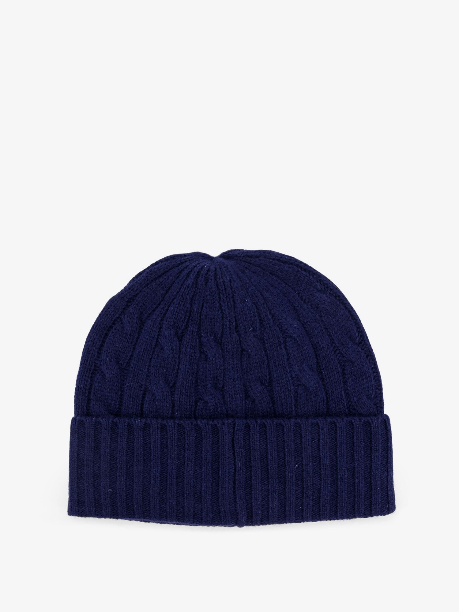 Wool blend cable knit beanie hat
