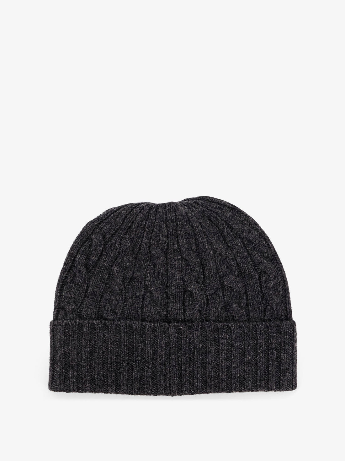 Wool blend cable knit beanie hat