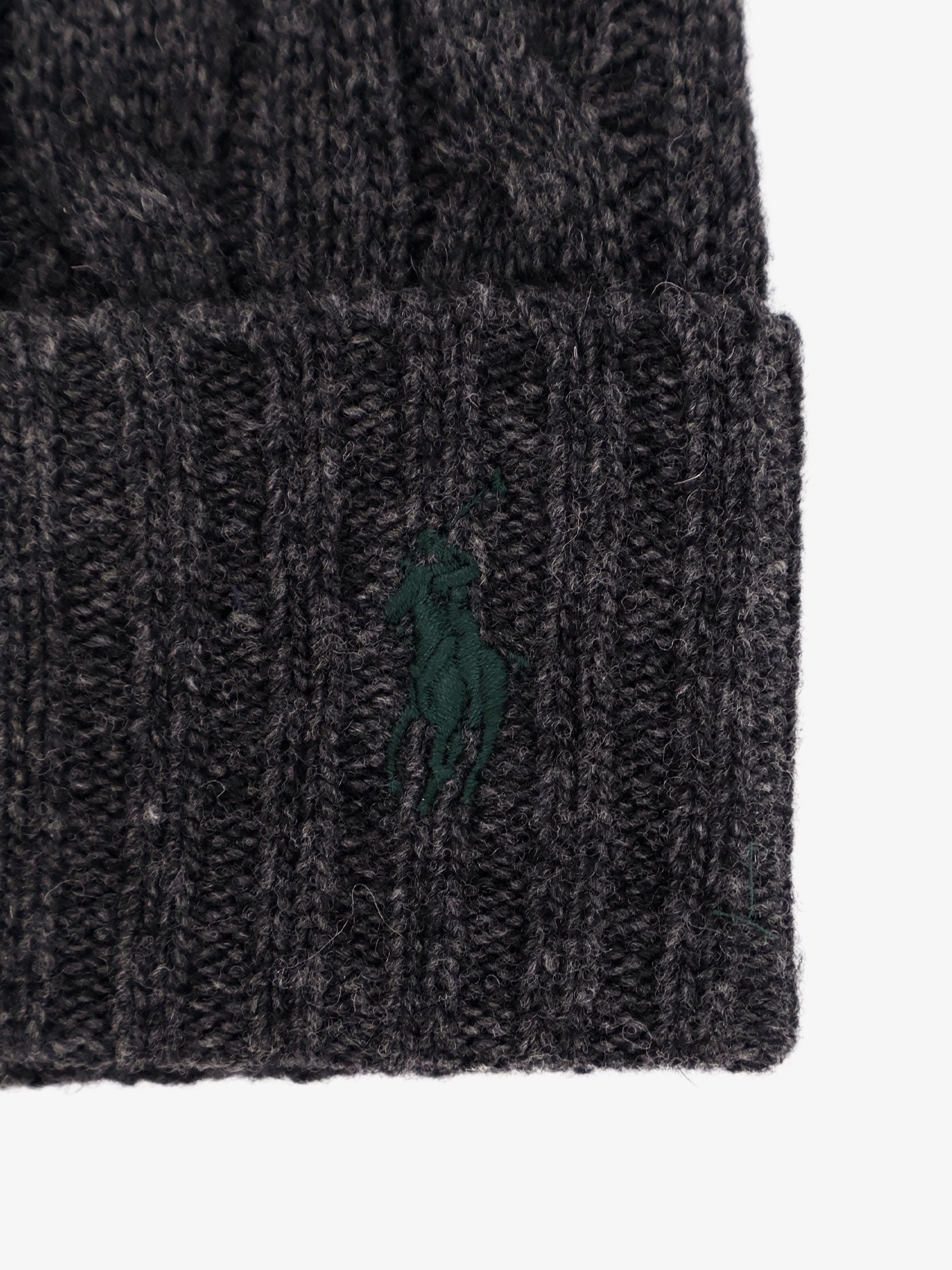 Wool blend cable knit beanie hat