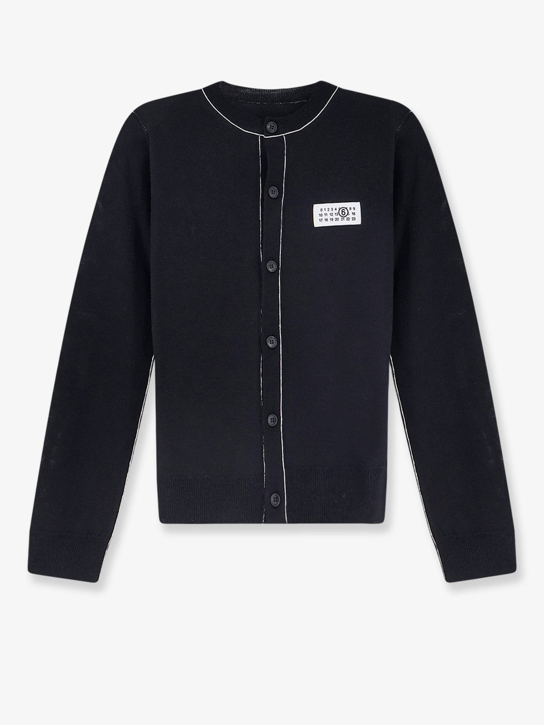 MM6 MAISON MARGIELA - Wool blend cardigan with front Numeric detail Black