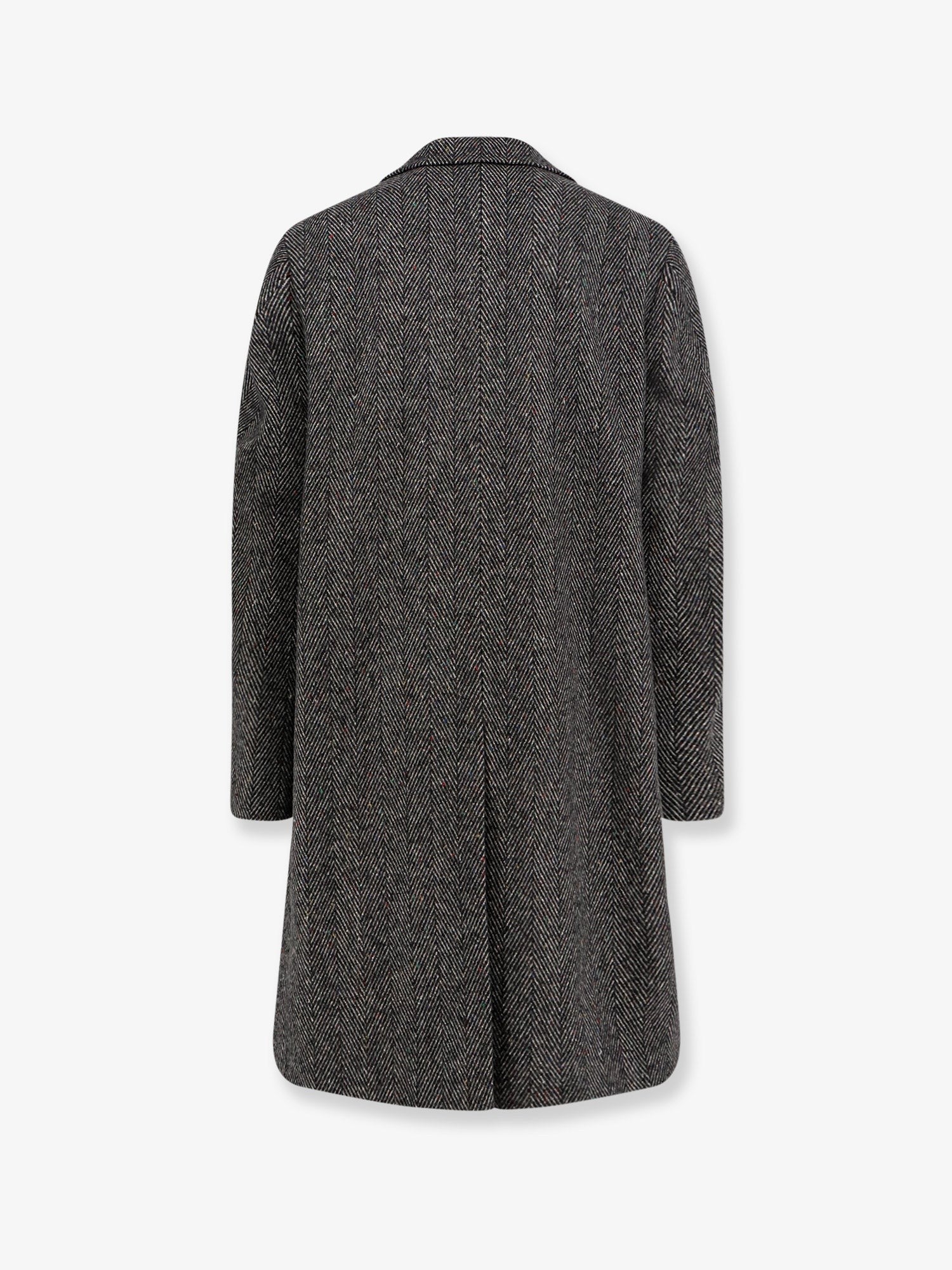 Wool blend coat with herringbone motif