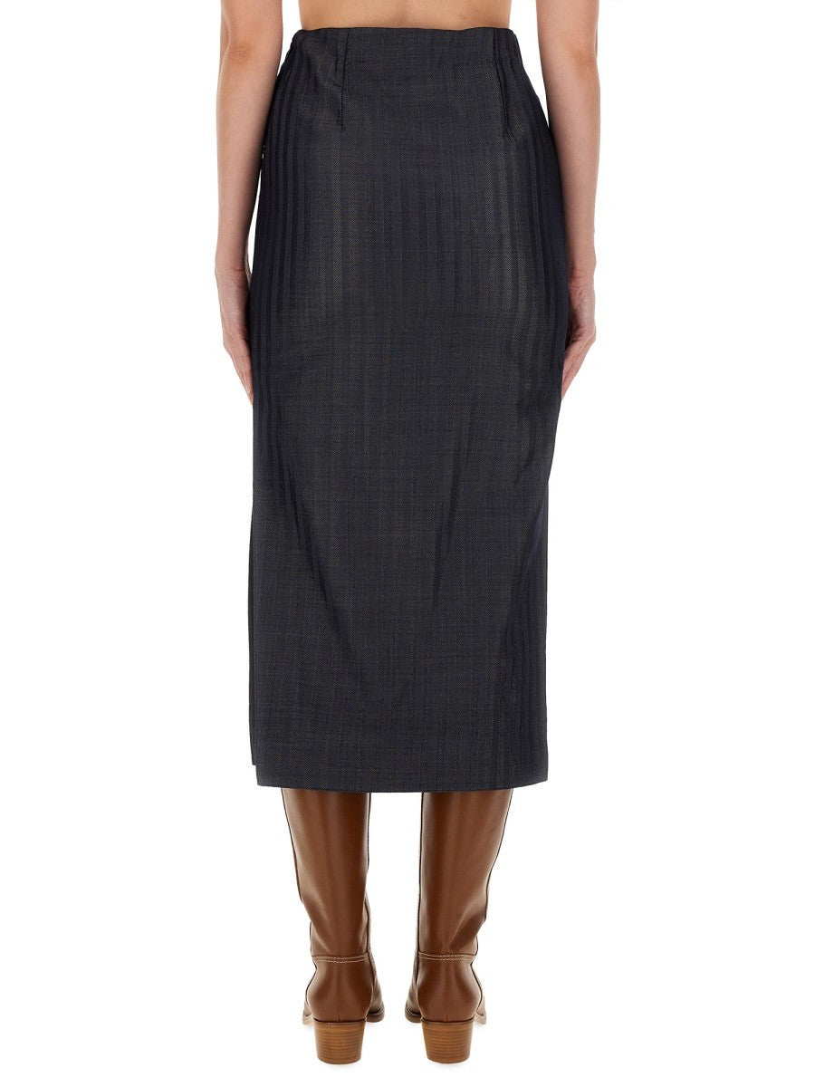 WOOL BLEND PENCIL SKIRT