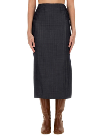 WOOL BLEND PENCIL SKIRT