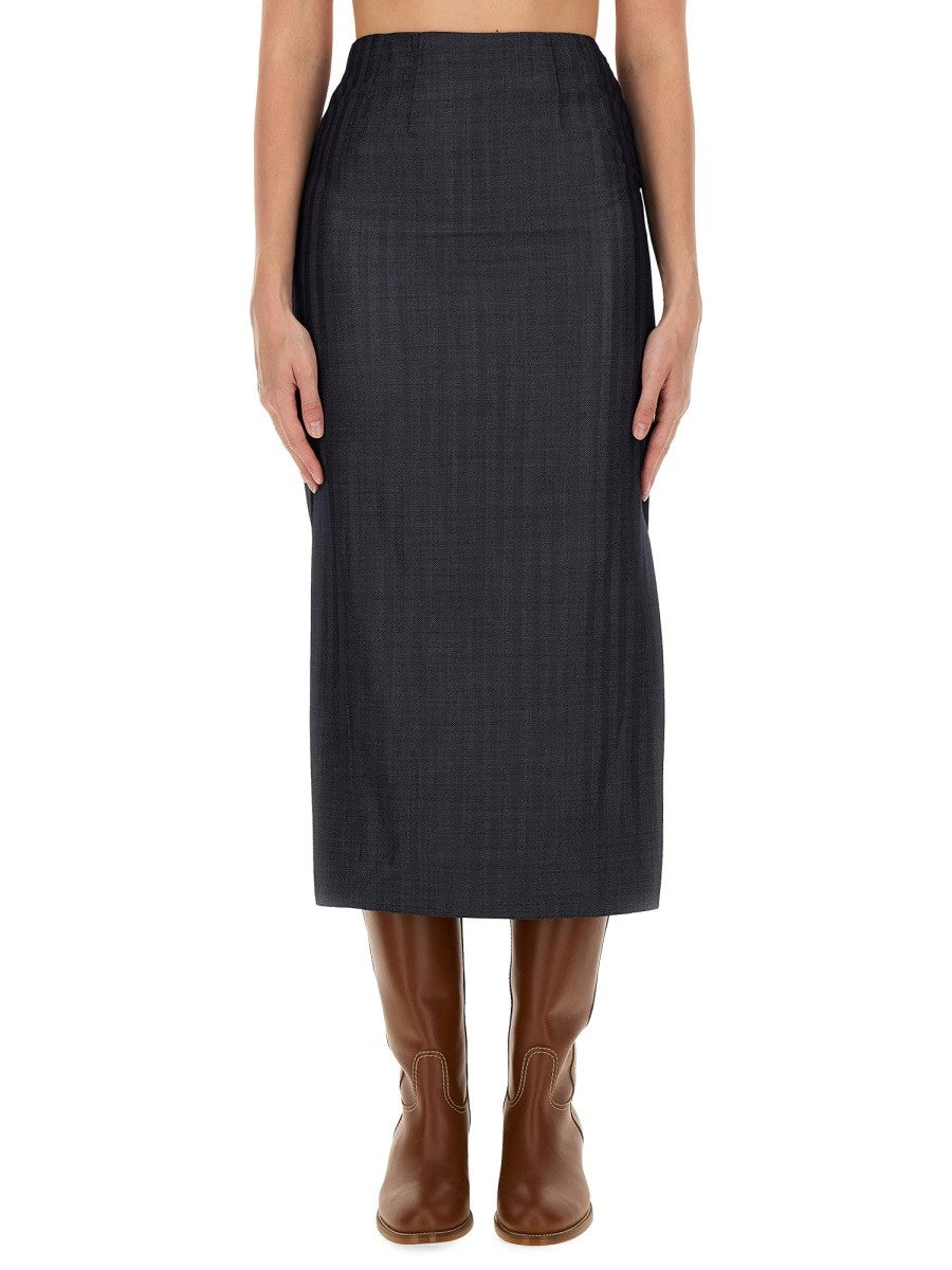 WOOL BLEND PENCIL SKIRT