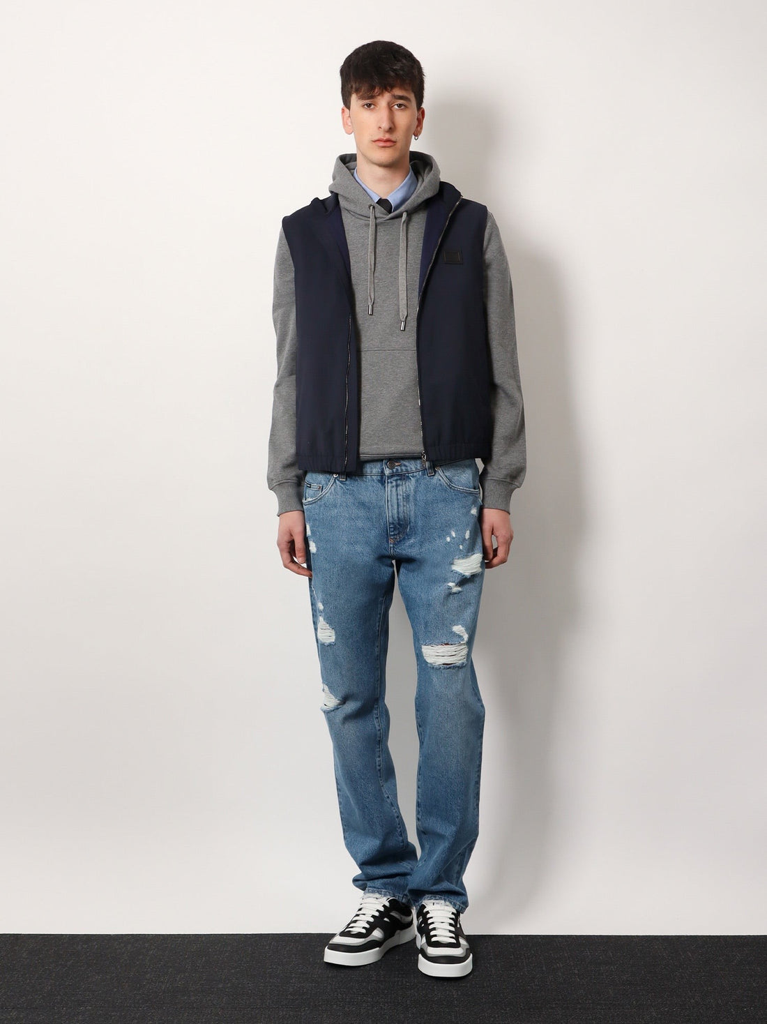 Wool blend sleeveless jacket