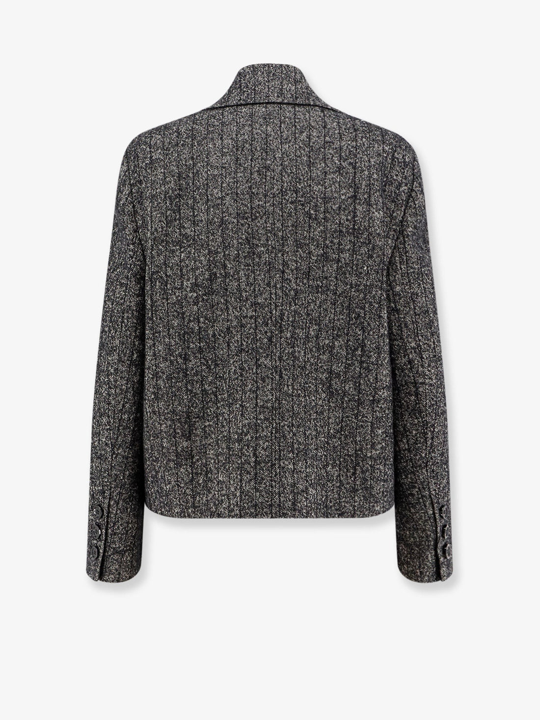 Wool blend striped double-breasted blazer