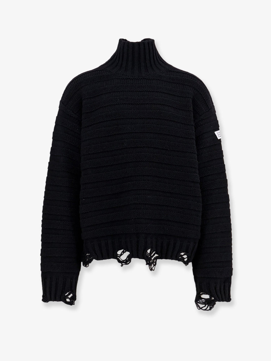 MM6 MAISON MARGIELA - Wool blend sweater with distressed effect Black