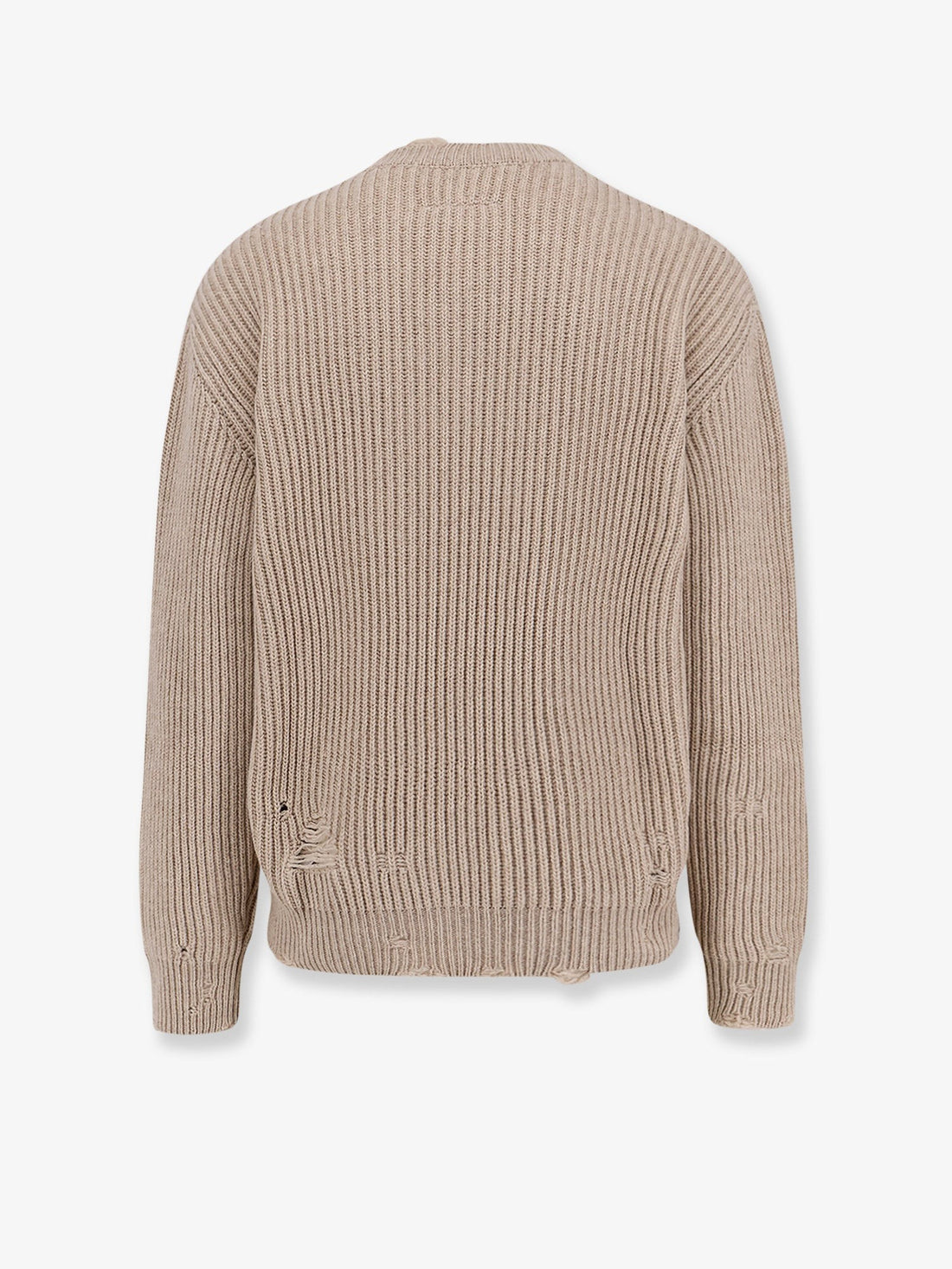 Wool blend sweater with distressed effect