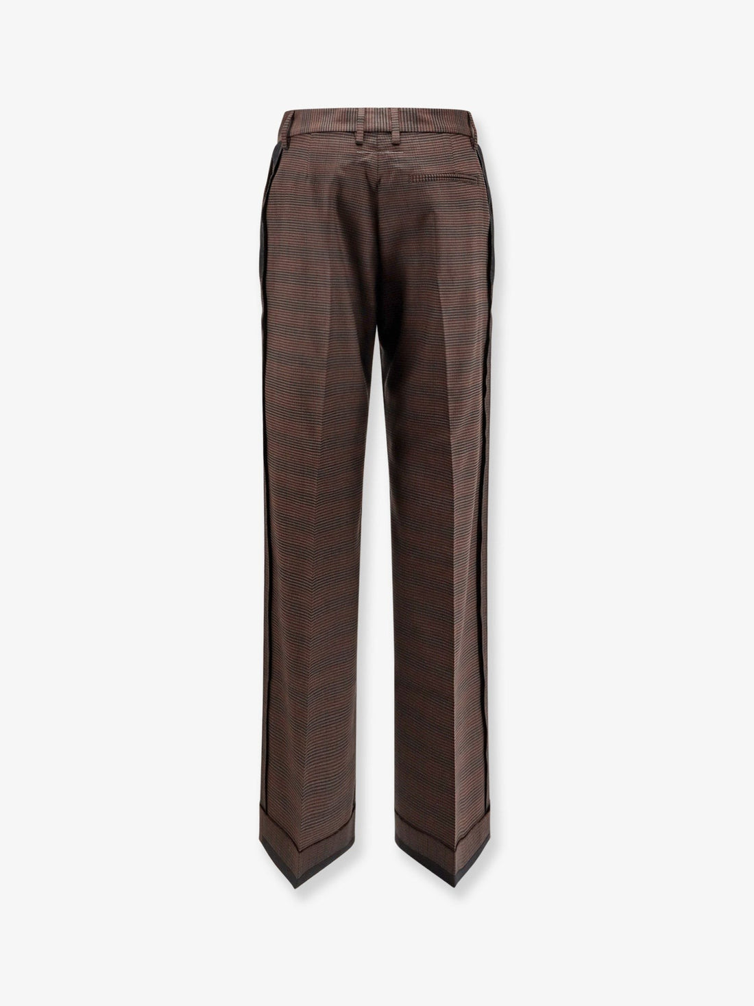 Wool blend trousers with raw-cut edges