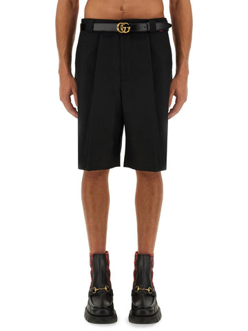 WOOL BLEND TWILL SHORTS