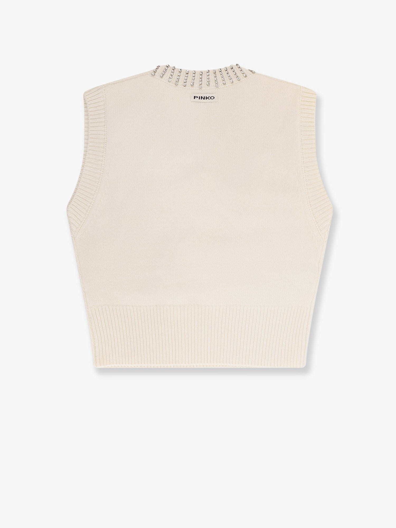 Wool blend vest with rhinestones