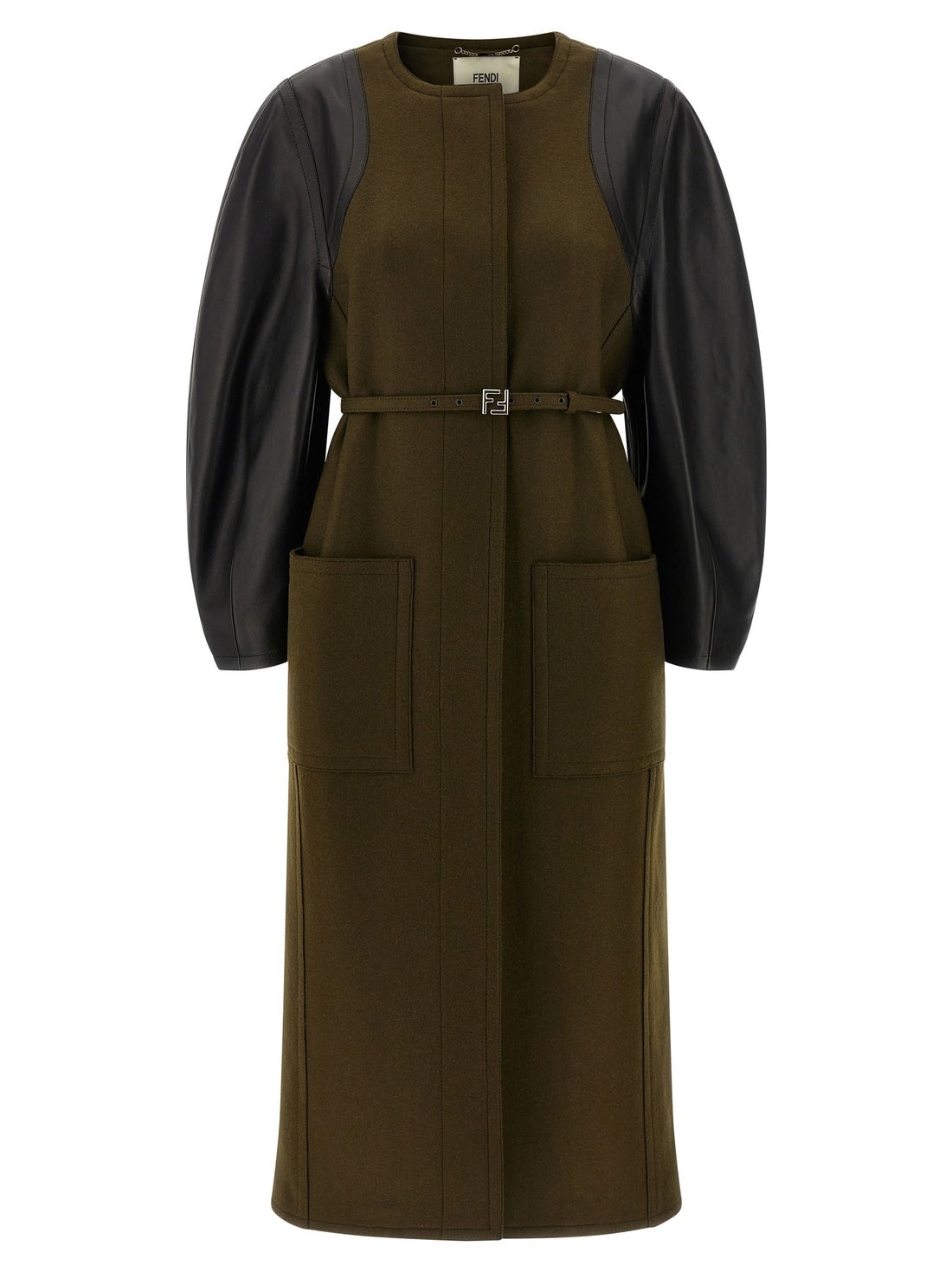 Fendi - 'Wool Felt' coat GREEN