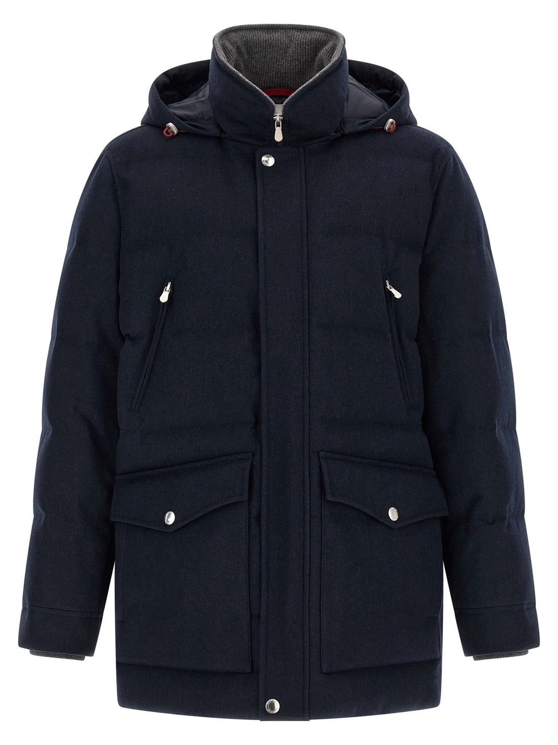Brunello Cucinelli - Wool flannel parka Blue