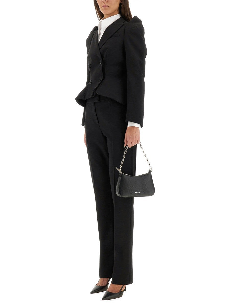 WOOL GABARDINE TAILORED PANTS