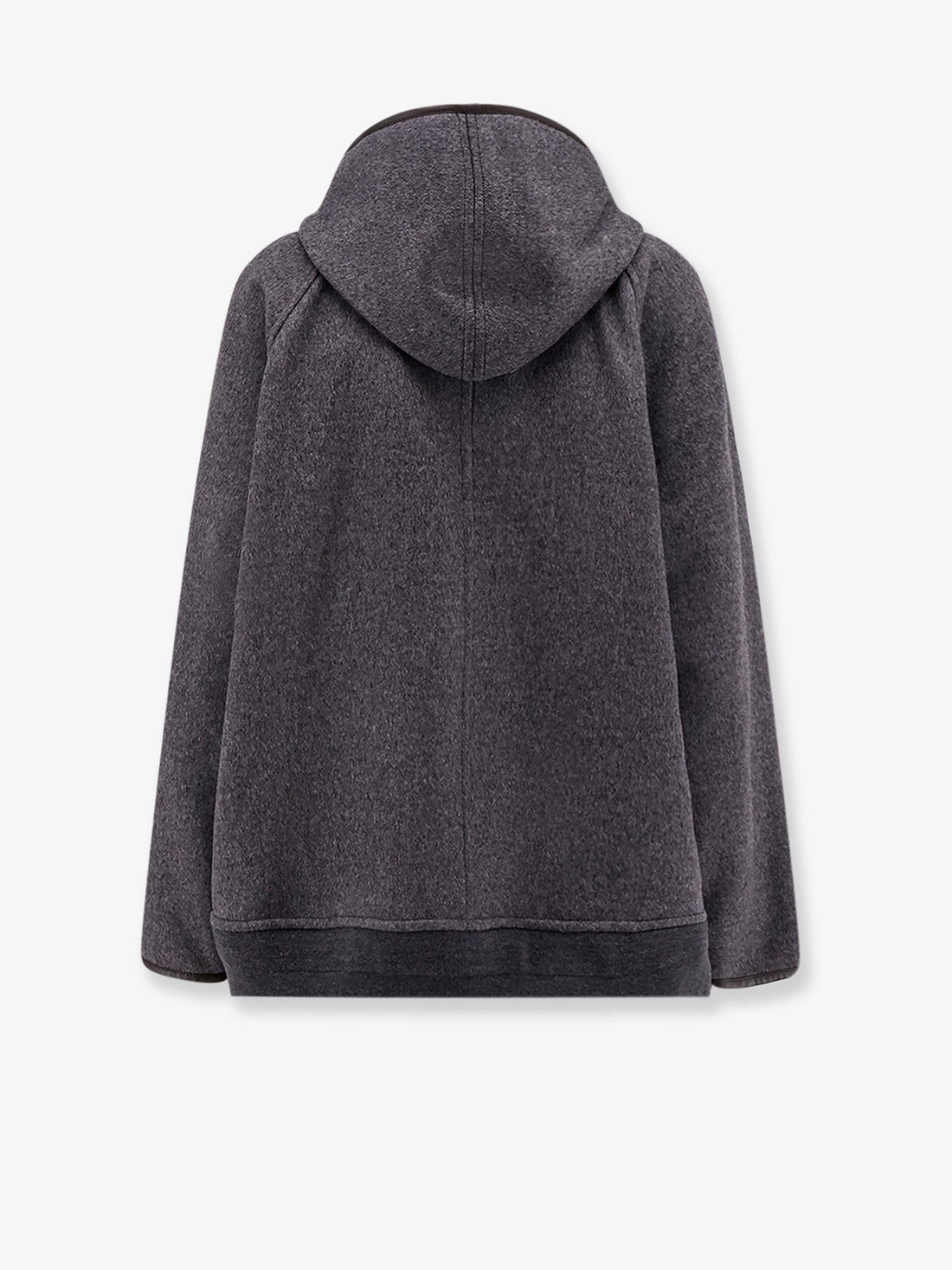 Wool jacket with leather profiles