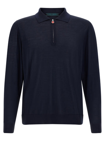 KITON - Wool polo shirt 14 microns