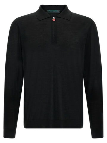 KITON - Wool polo shirt 14 microns