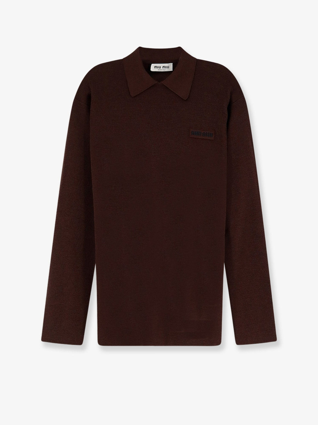 Miu Miu - Wool polo shirt with embroidered logo on the front wool-polo-shirt-with-embroidered-logo-on-the-front_e15cda97-b105-4465-97eb-1b083142b419