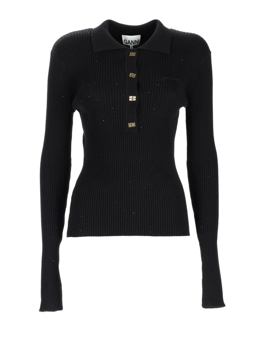 GANNI GANNI - WOOL POLO.