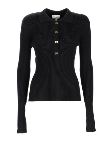 GANNI GANNI - WOOL POLO.