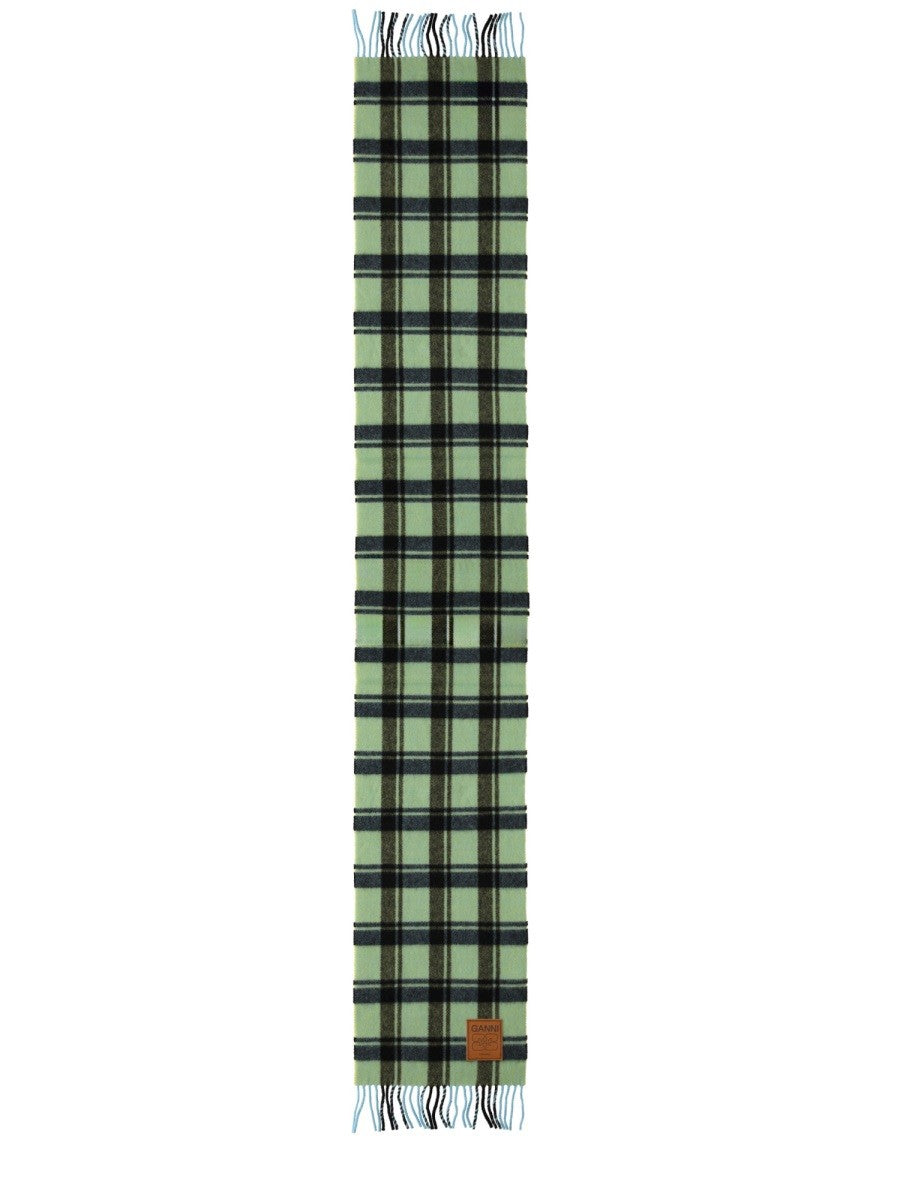 GANNI - Wool Scarf - Green wool-scarf_42221a76-3c6e-4530-80d0-b650c05fcaa8