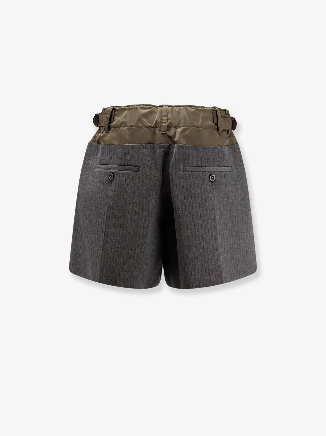 Wool shorts with nylon details
