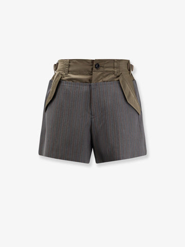 Wool shorts with nylon details
