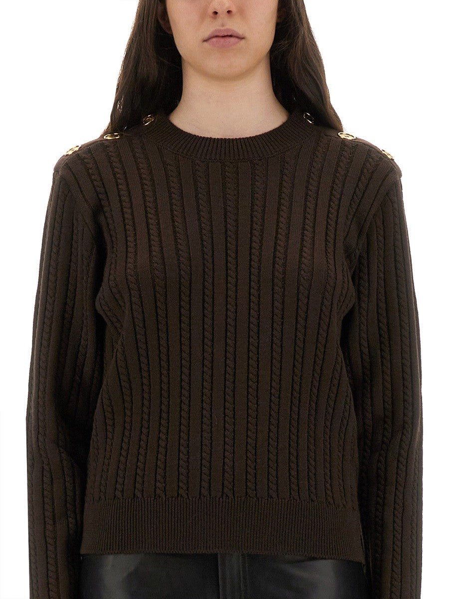 WOOL SWEATER WITH BUTTON DETAIL