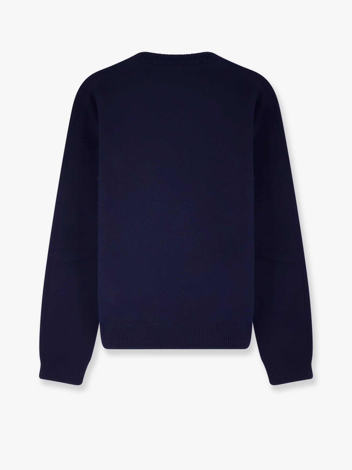 Wool sweater with frontal embroidered logo