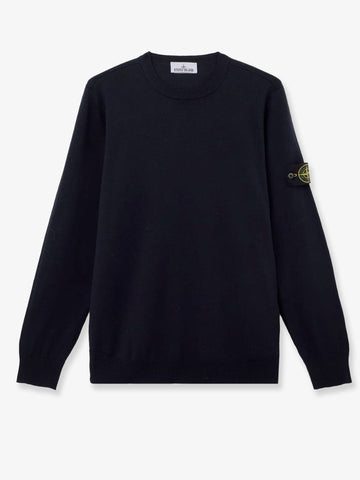 Stone Island - Wool sweater with side logo patch