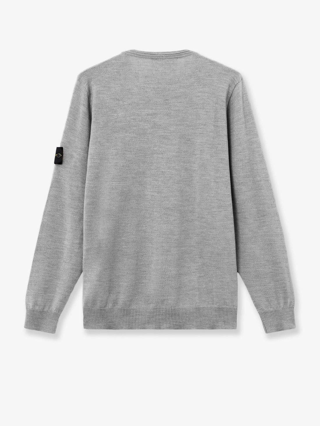 Stone Island - Wool sweater with side logo patch ASH GREY MELANGE