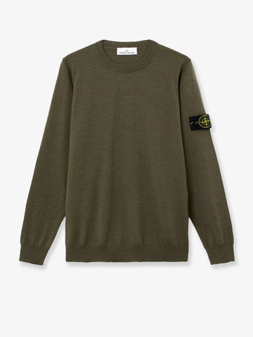 Stone Island - Wool sweater with side logo patch