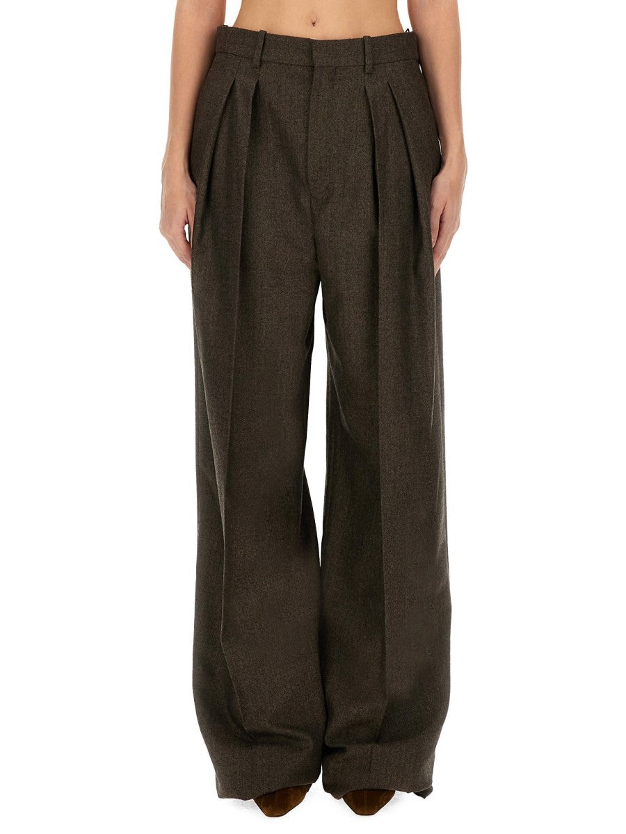 WOOL WIDE LEG PANTS